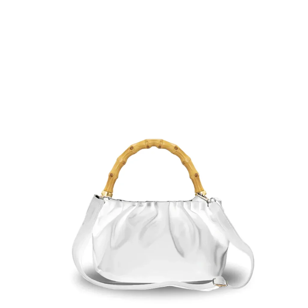 rose white hand bag