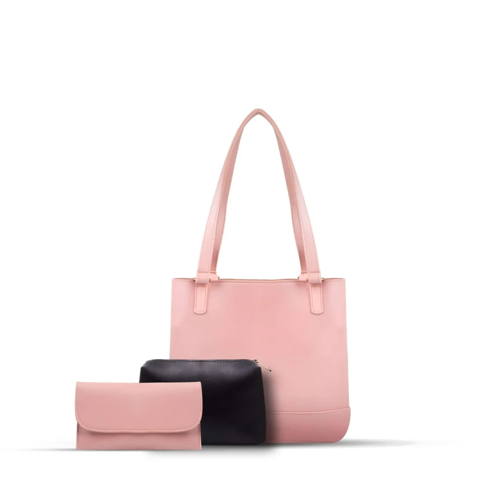 sophia 3 pcs pink hand bag