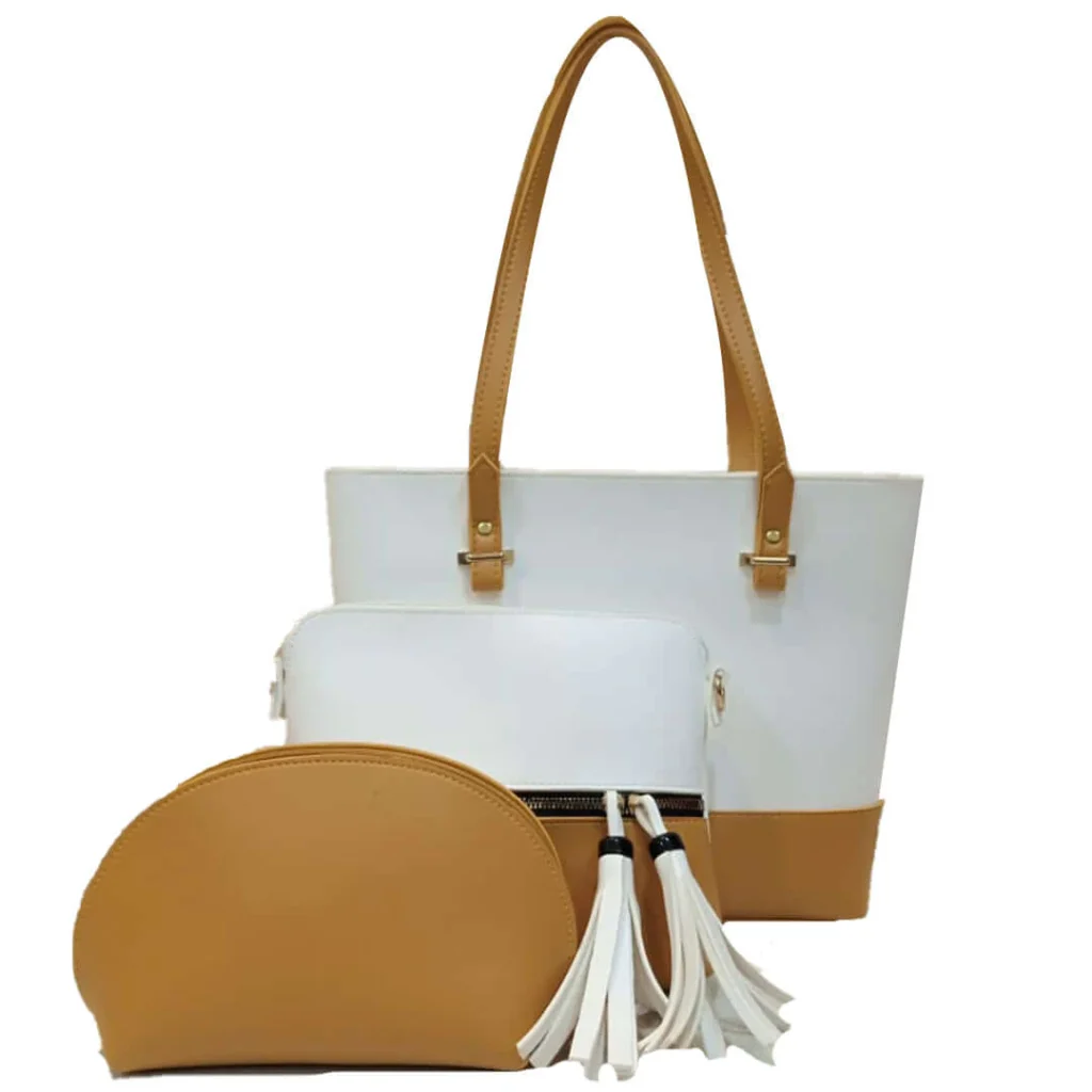 grace yellow / white hand bag